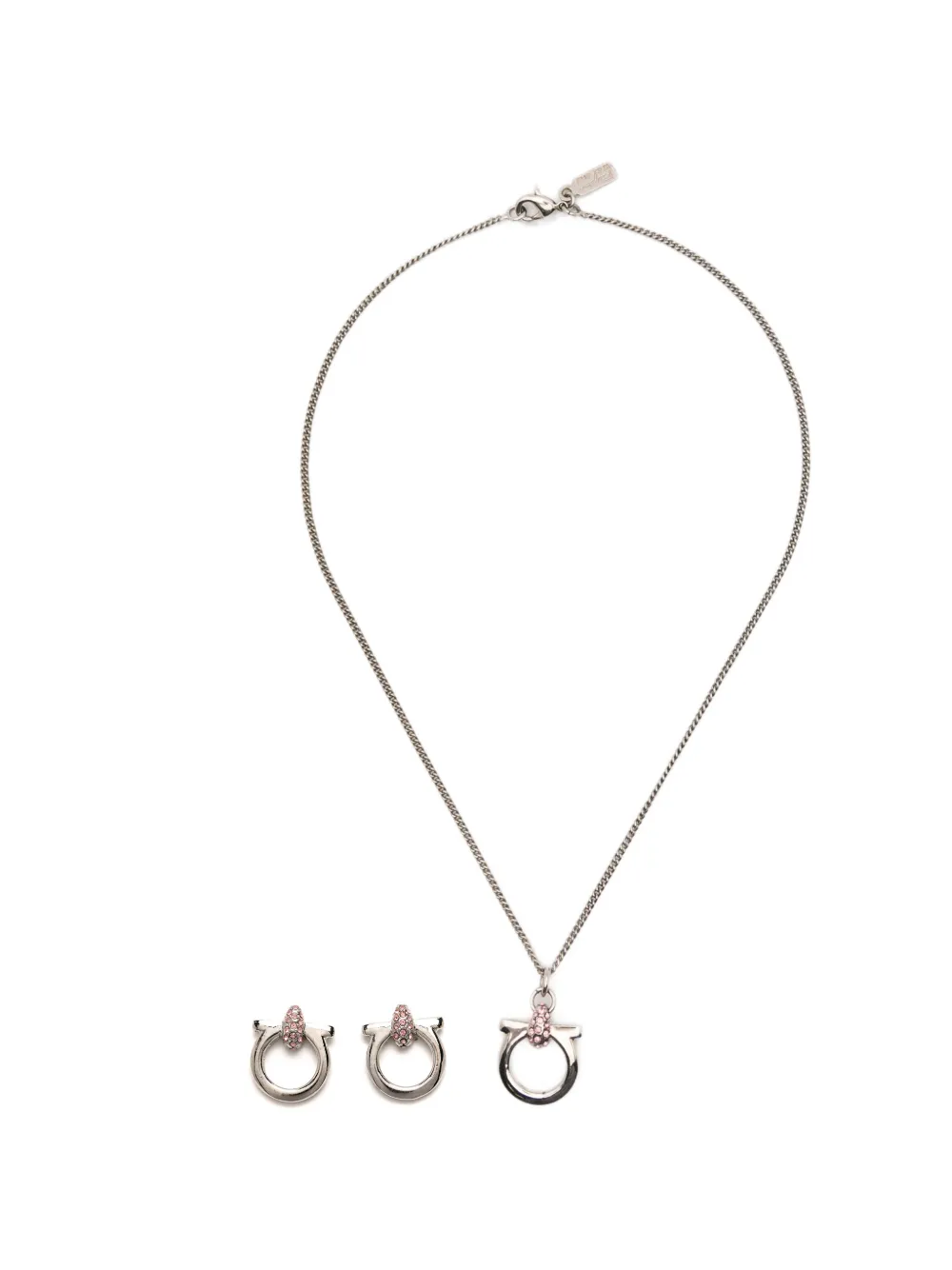 Ferragamo Pre-Owned 1980s Gancini necklace and earrings set - Argento
