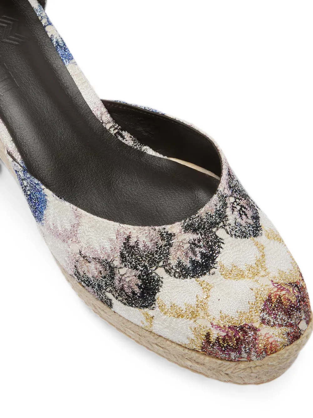 Missoni zigzag-knit tie-fastening espadrilles Wit