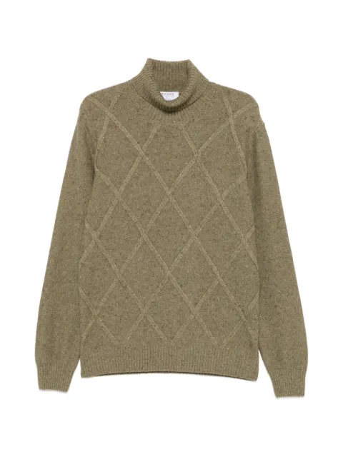 Gran Sasso diamond-quilted roll-neck sweater