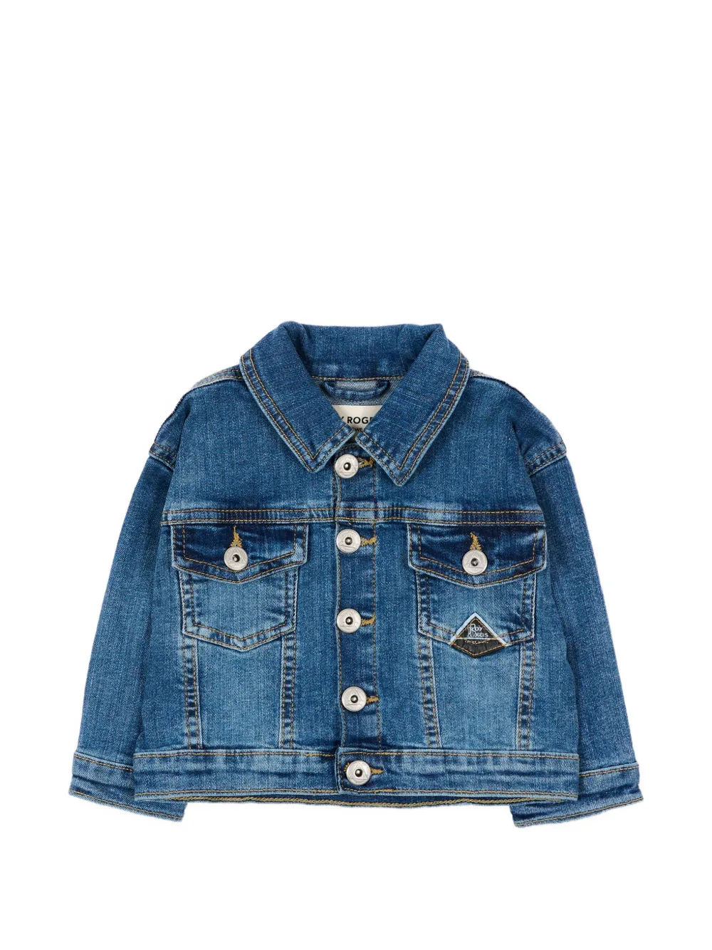 Roy Rogers Kids logo-patch button-up denim jacket - Blau