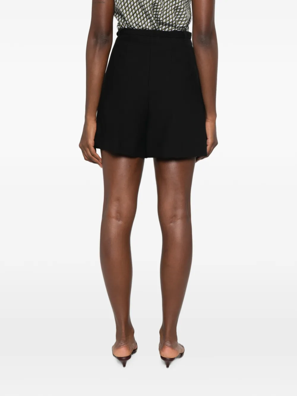 I BLUES Geplooide shorts met riem Zwart