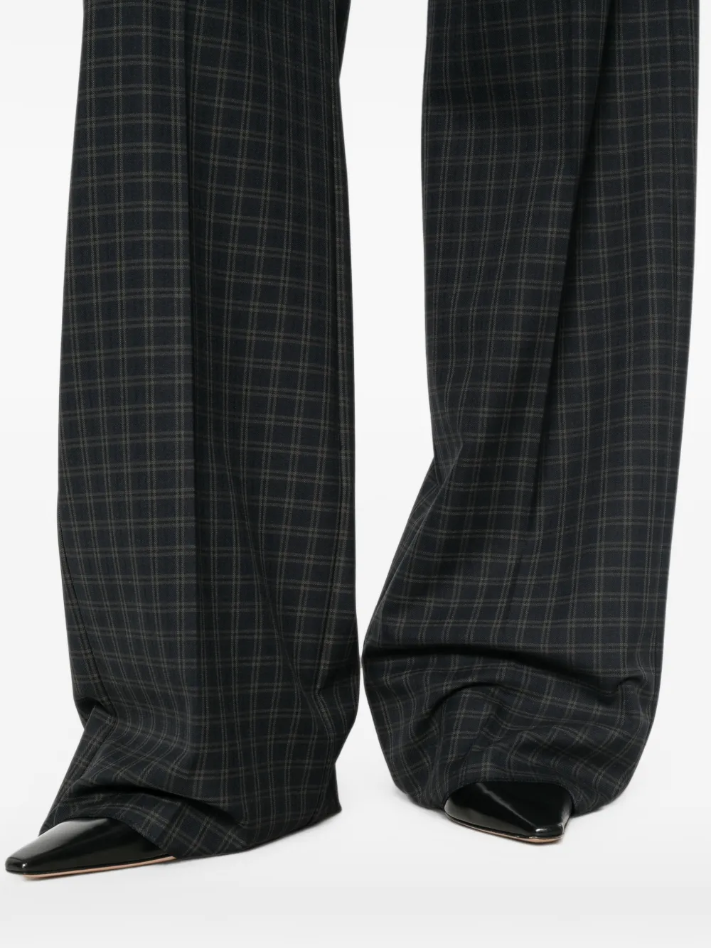 I BLUES Broek met tartan ruit en wijde pijpen Blauw