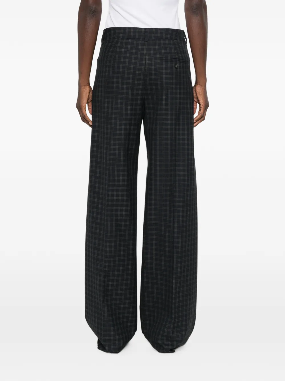 I BLUES Broek met tartan ruit en wijde pijpen Blauw