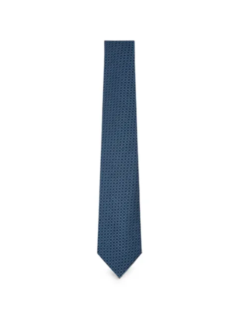 Canali geometric-pattern silk-blend tie