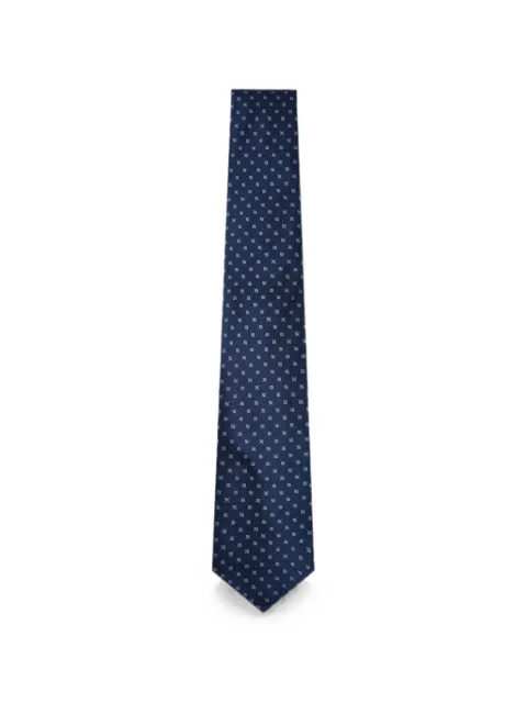 Canali geometric-print silk tie