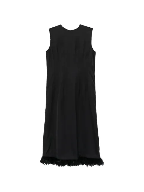 Plan C feather-trim sleeveless maxi dress
