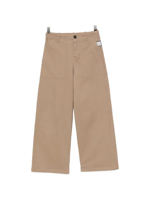 Douuod Kids logo-patch wide-leg trousers