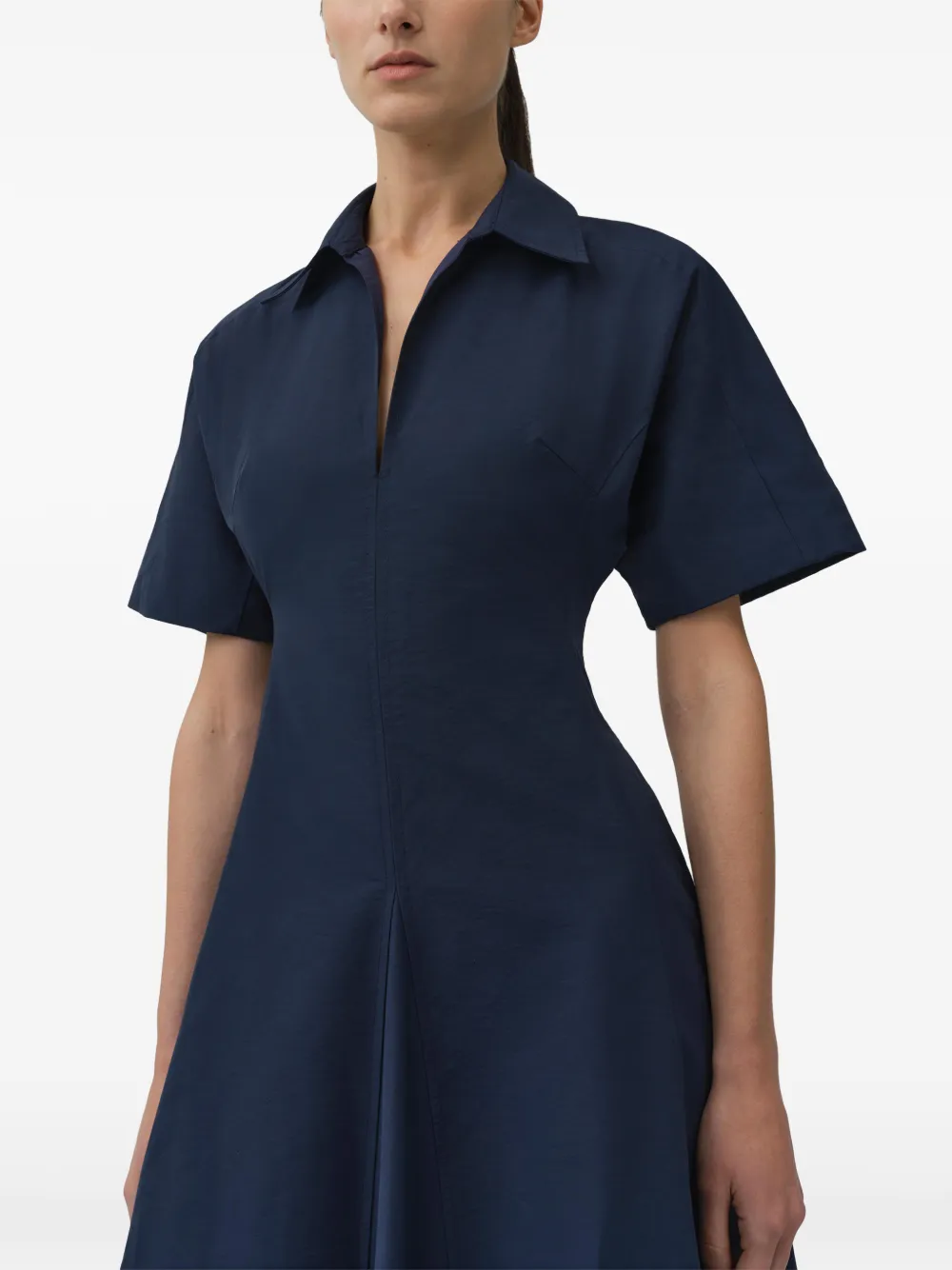 SIMKHAI Nerris midi-jurk met kanten afwerking Blauw