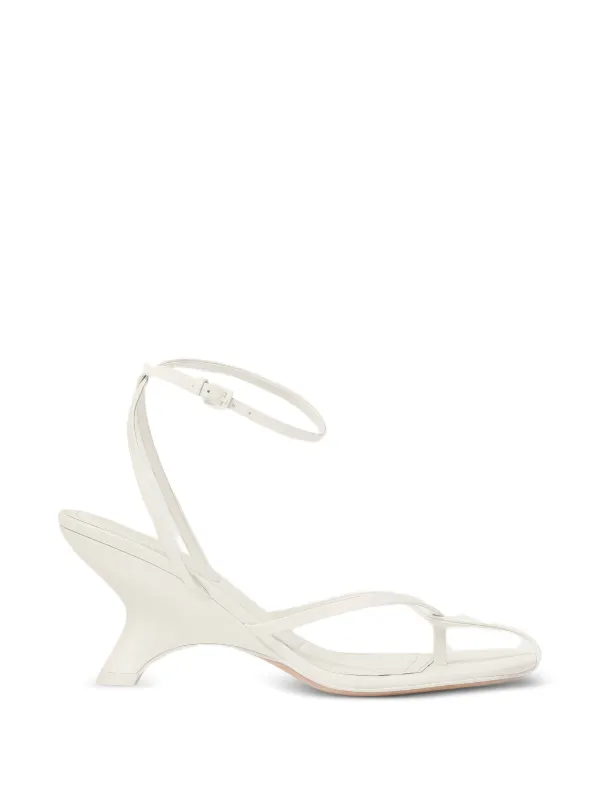Simkhai Kelsey Leather Heel Sandals in White