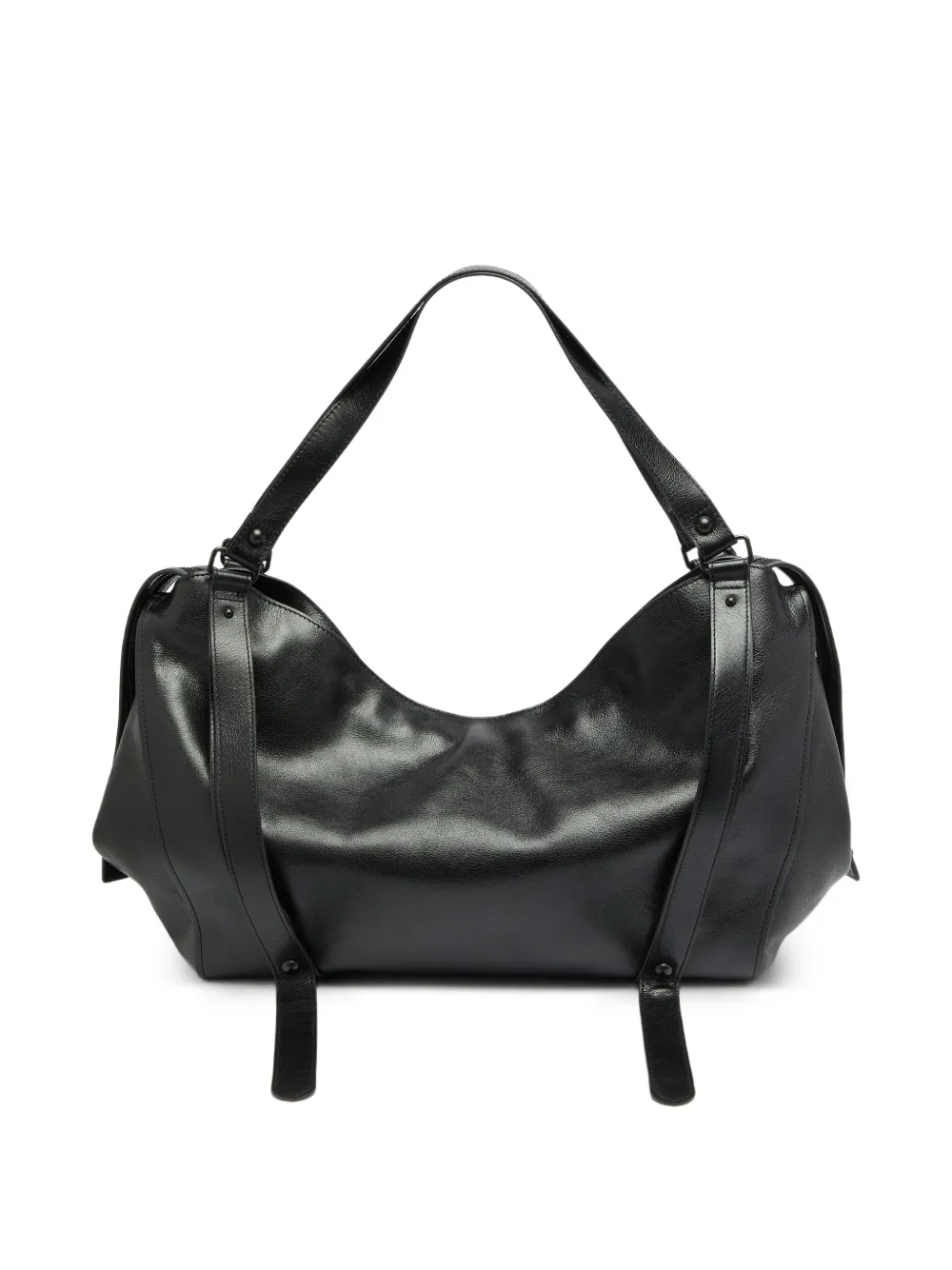 Diesel D-One-Large leren tas met handvat Zwart