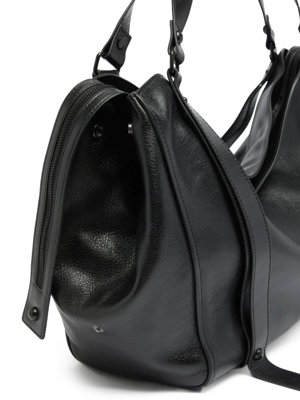 Diesel D-One-Large leren tas met handvat Zwart