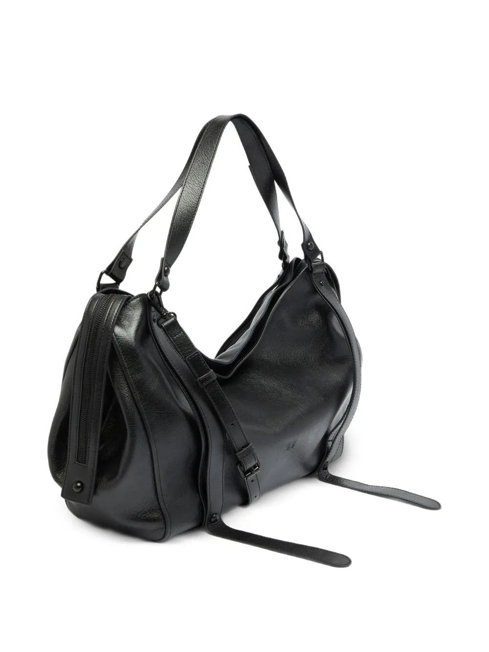Diesel D-One-Large leren tas met handvat Zwart
