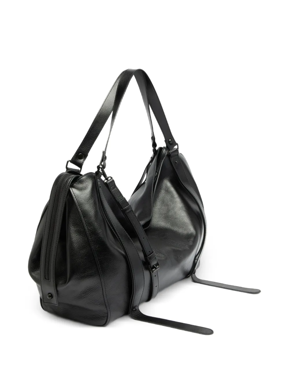 Diesel D-One-Duffle leren tas Zwart