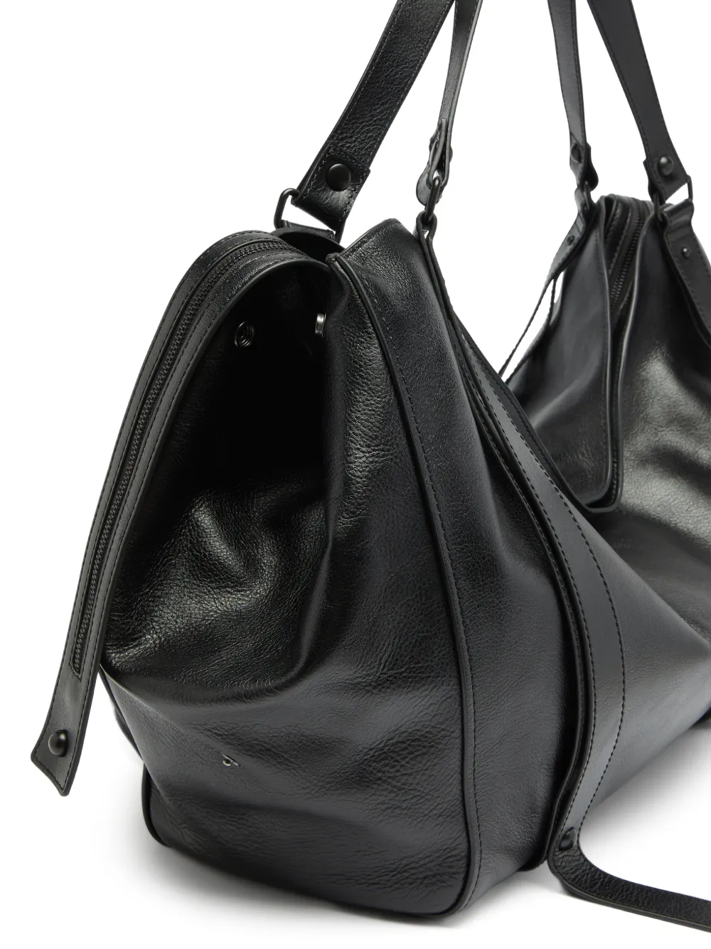Diesel D-One-Duffle leren tas Zwart