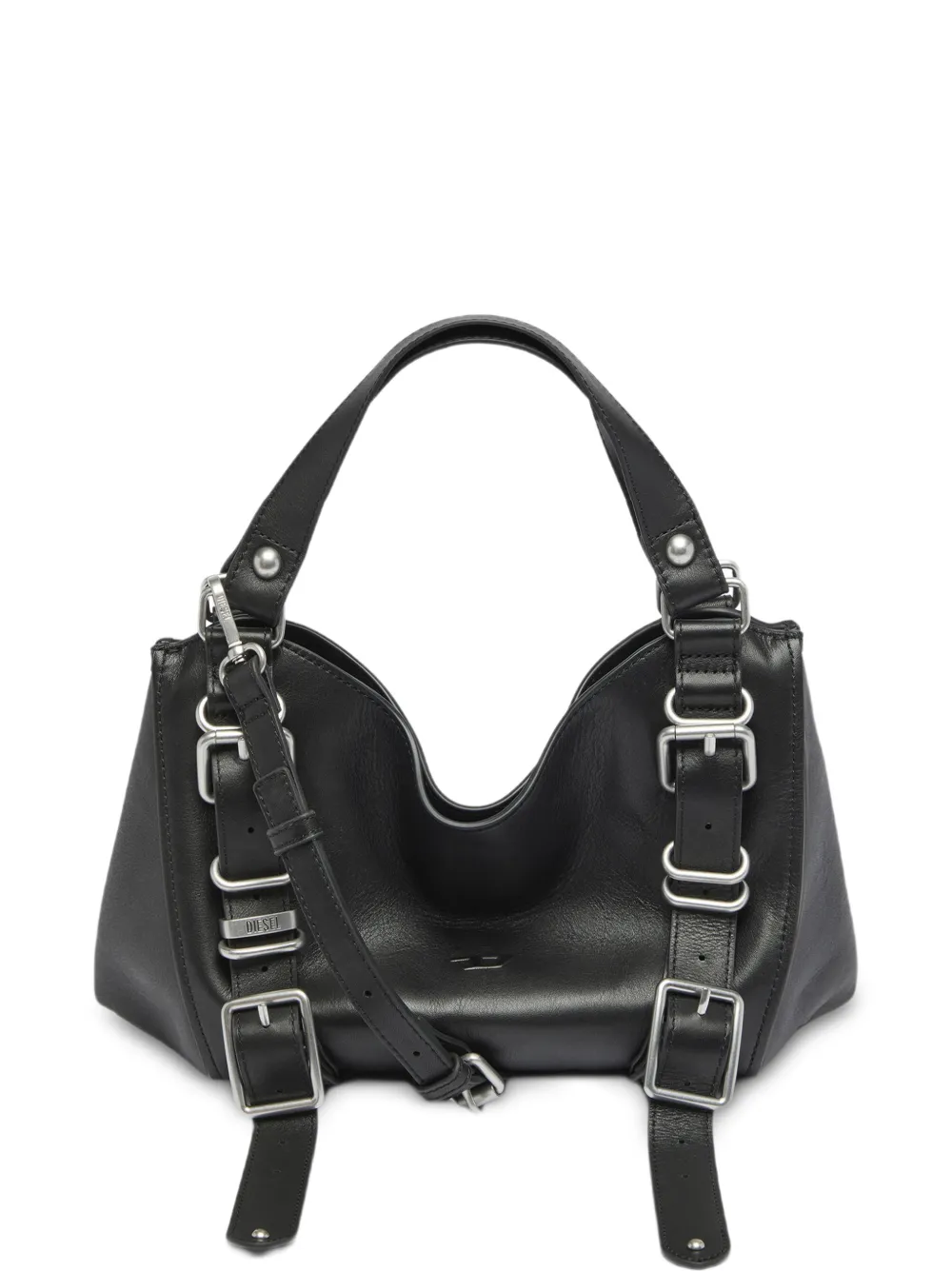 Diesel D-One-Small top-handle bag in treated leather - Nero