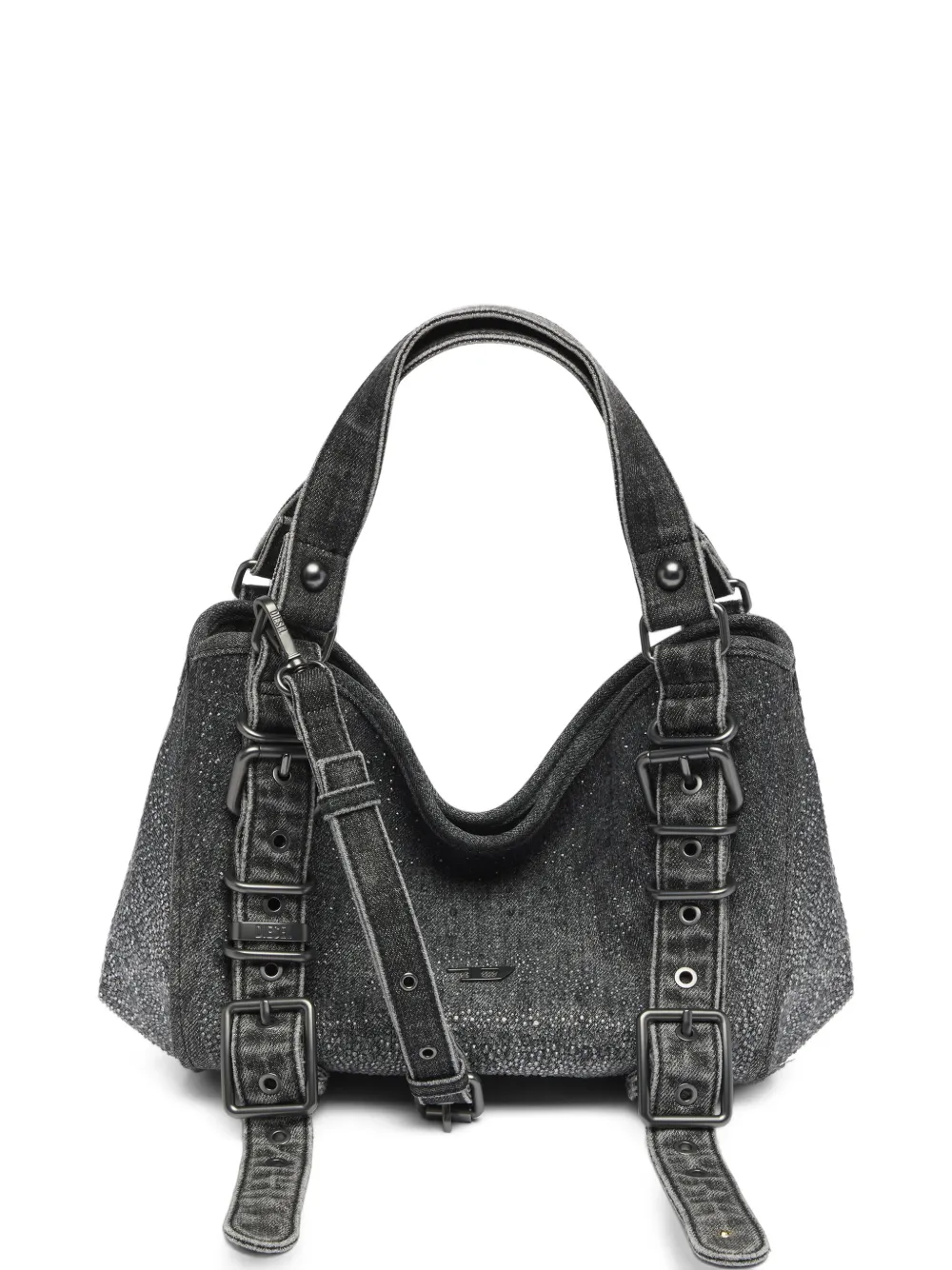 Diesel D-One-small top-handle bag in crystal solarised denim - Grigio