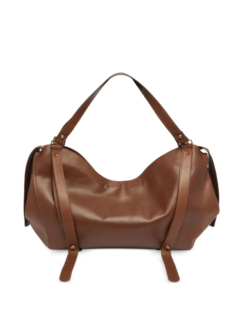 Diesel D-One-Large leren tas met handvat Bruin