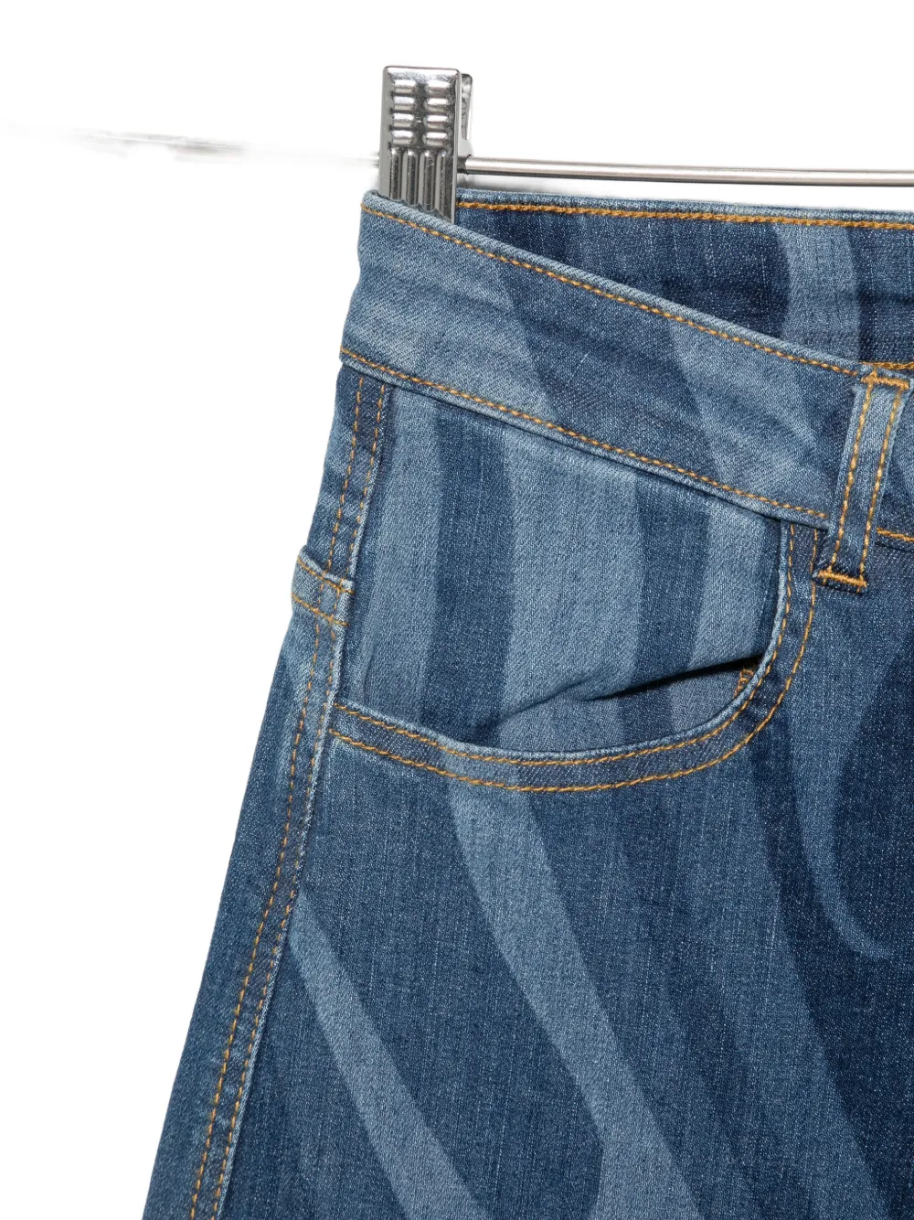 PUCCI Junior Jeans met wijde pijpen en print Blauw