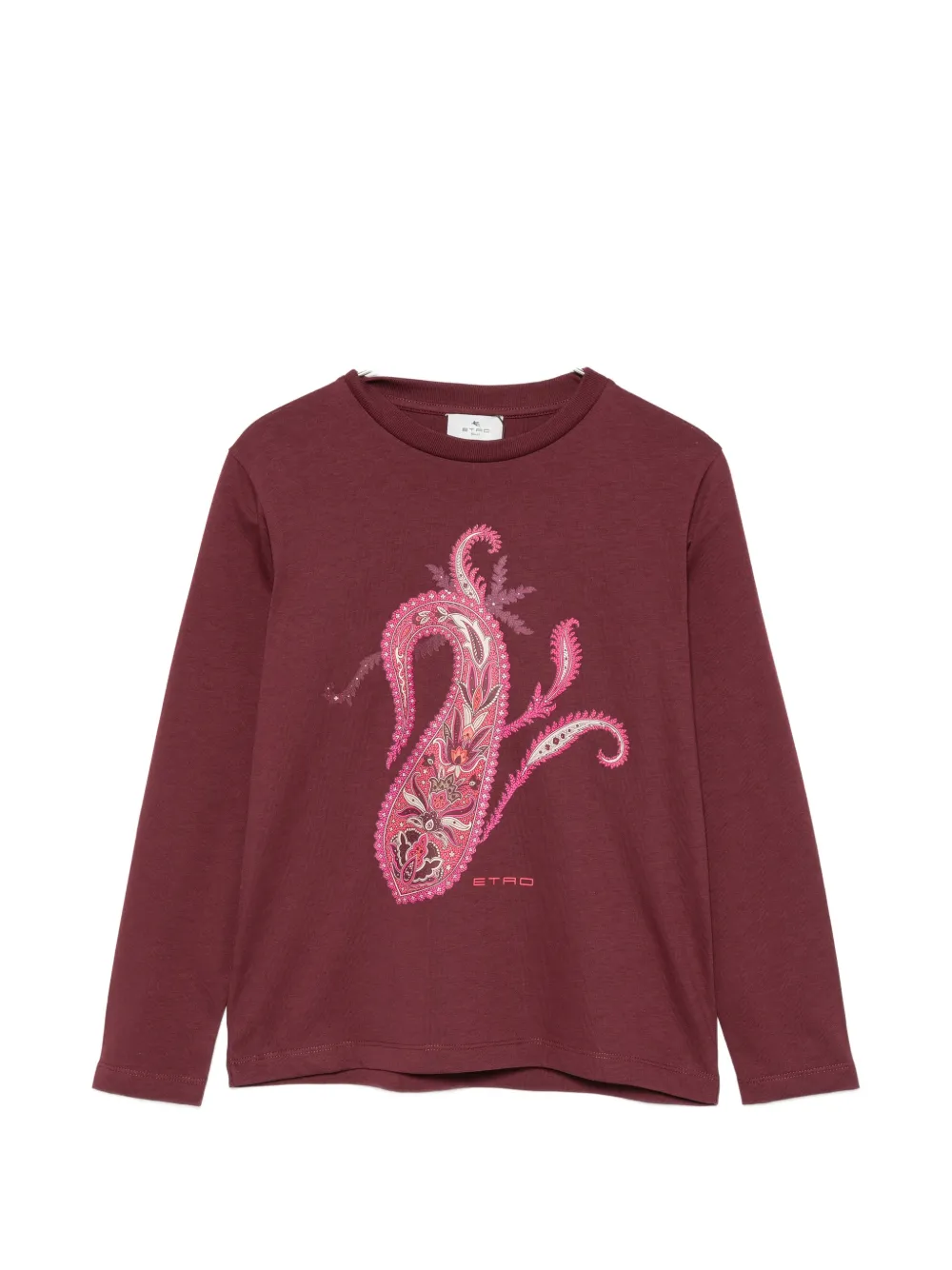 ETRO KIDS Paisley-print long-sleeve T-shirt - Rosso