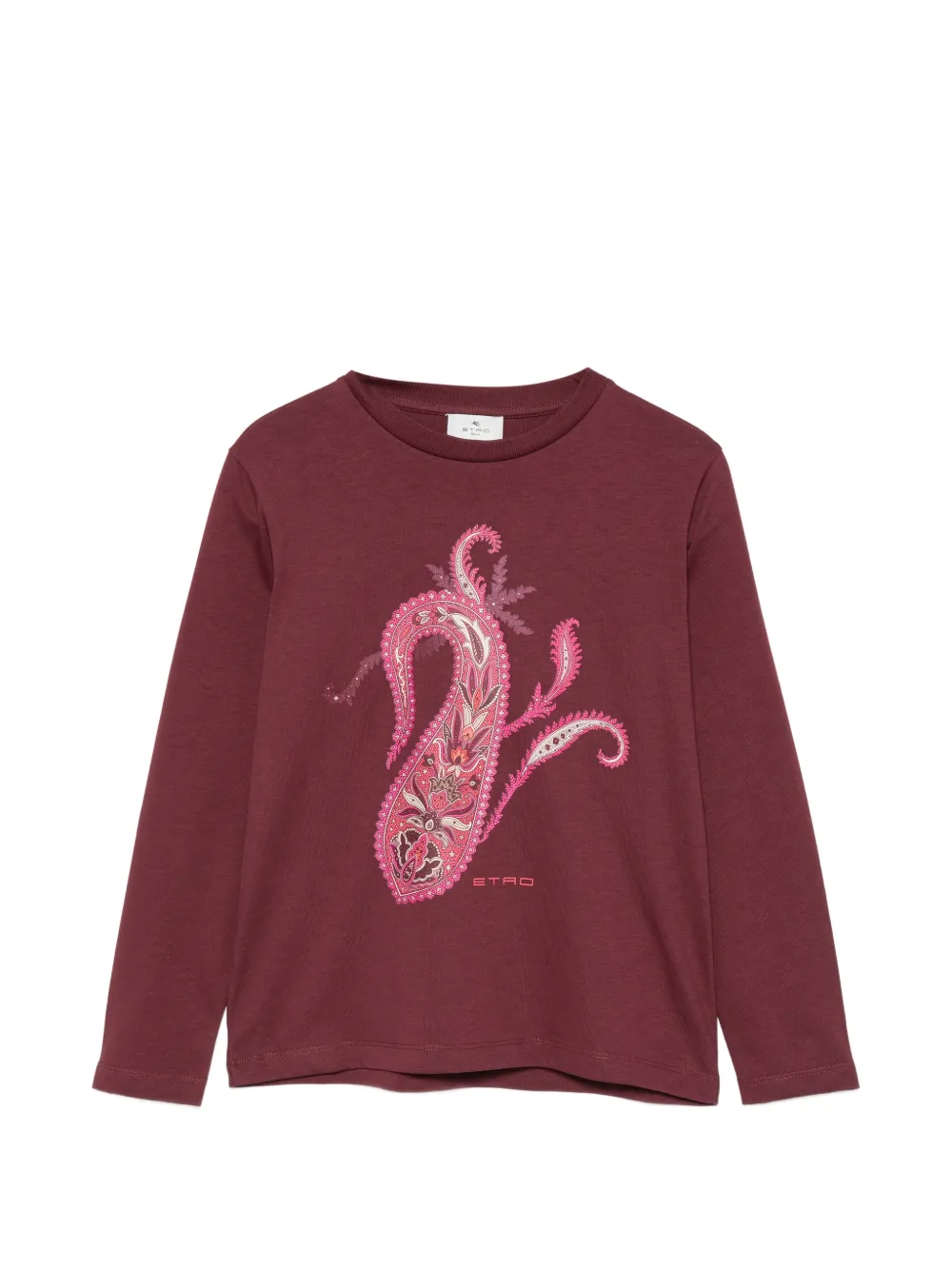 ETRO KIDS Paisley-print long-sleeve T-shirt - Rosso