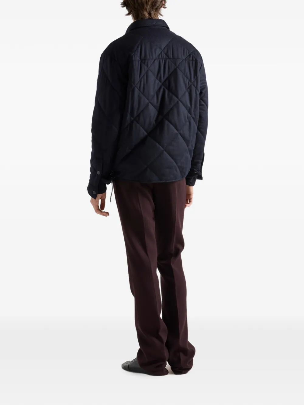 Prada Gewatteerd kasjmier overhemd Blauw
