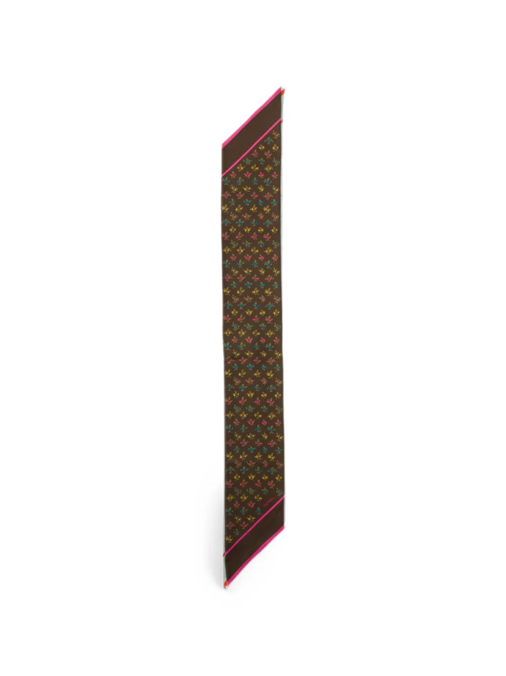 Prada Zijden twill sjaal met print Bruin