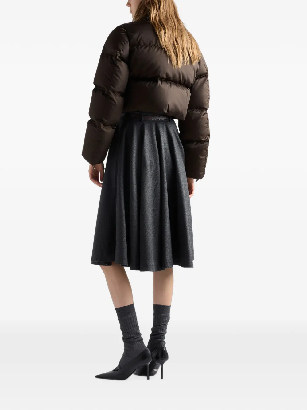 Prada Re-Nylon cropped donsjack Bruin