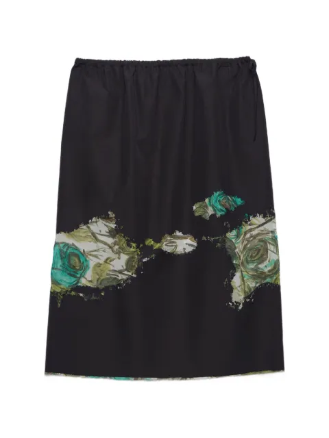 Prada Devoré poplin midi-skirt