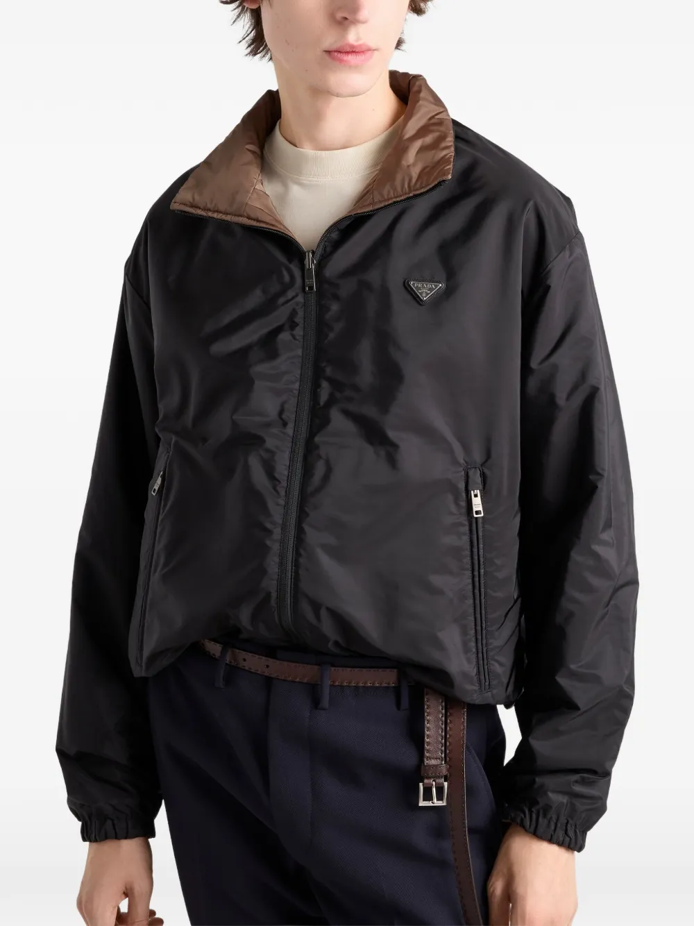 Prada Re-Nylon donsjack Bruin