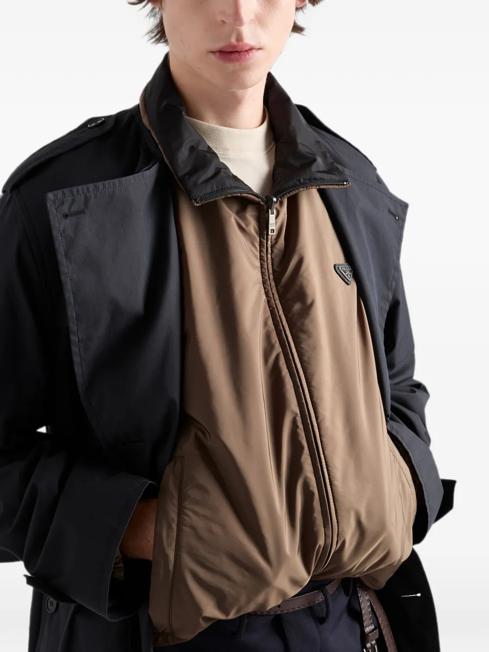 Prada Re-Nylon donsjack Bruin