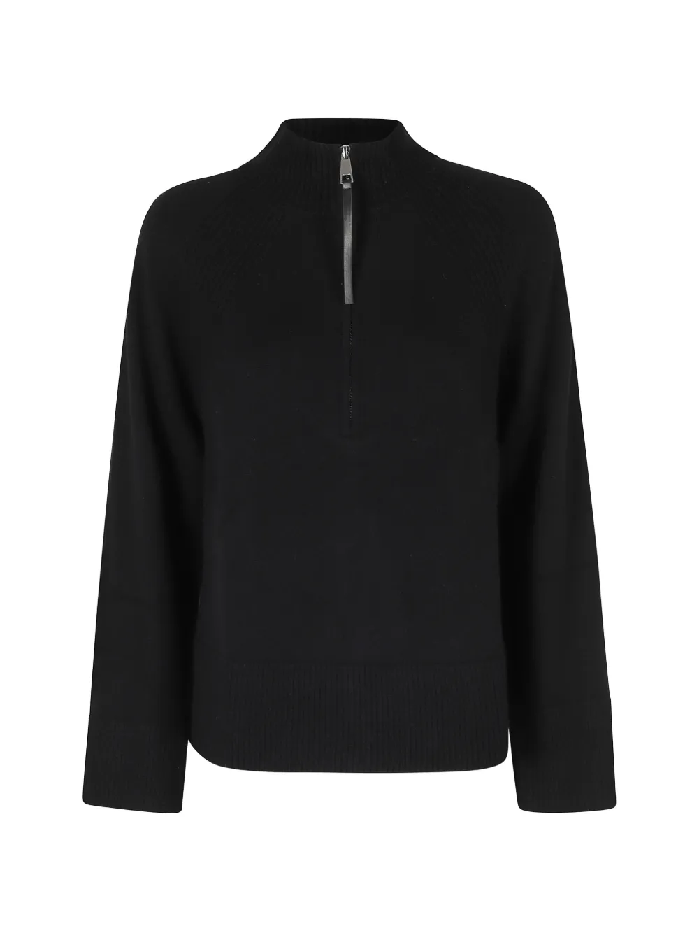 Seventy Half-zip Raglan-sleeve Sweater In Black