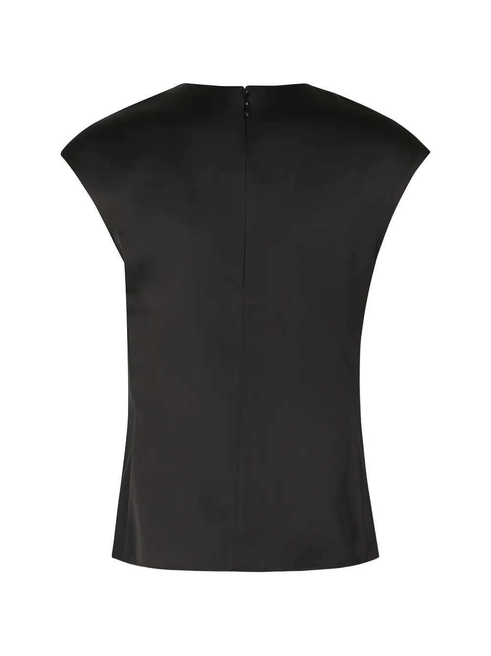 Emporio Armani Pleated Satin-finish Blouse in Black, view 2
