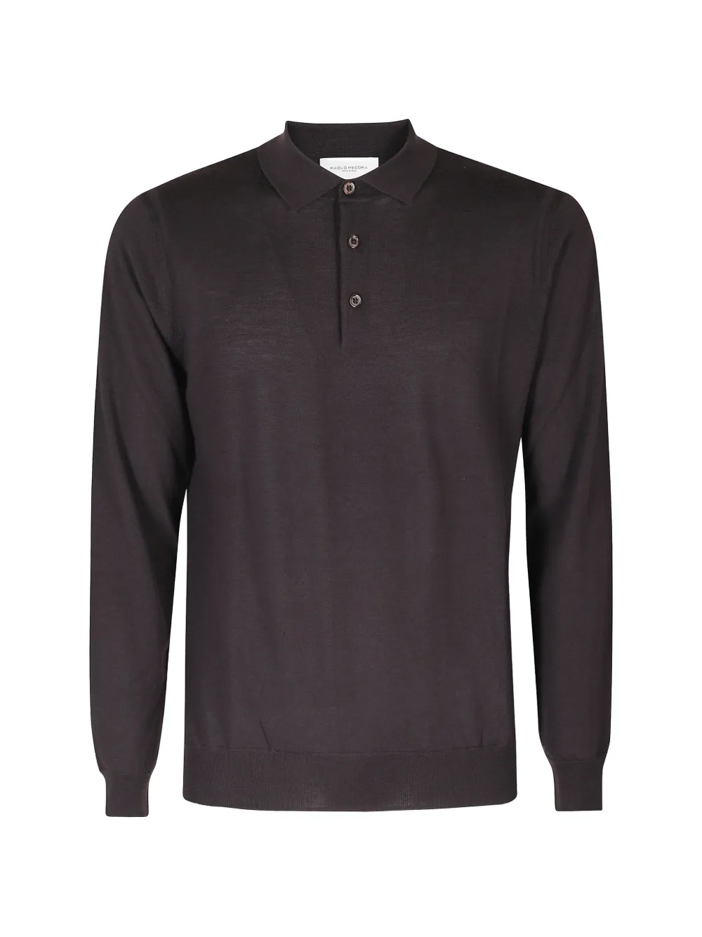 Paolo Pecora long-sleeve wool polo shirt Bruin