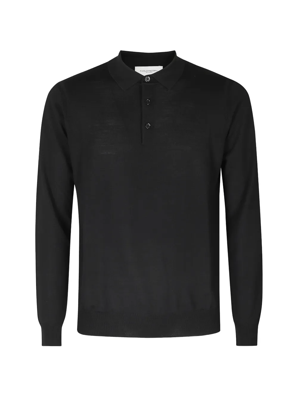 Paolo Pecora long-sleeve wool polo shirt Zwart