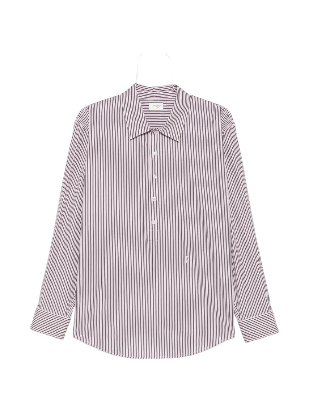 Saint Laurent Gestreiftes Cassandre Hemd - Weiß