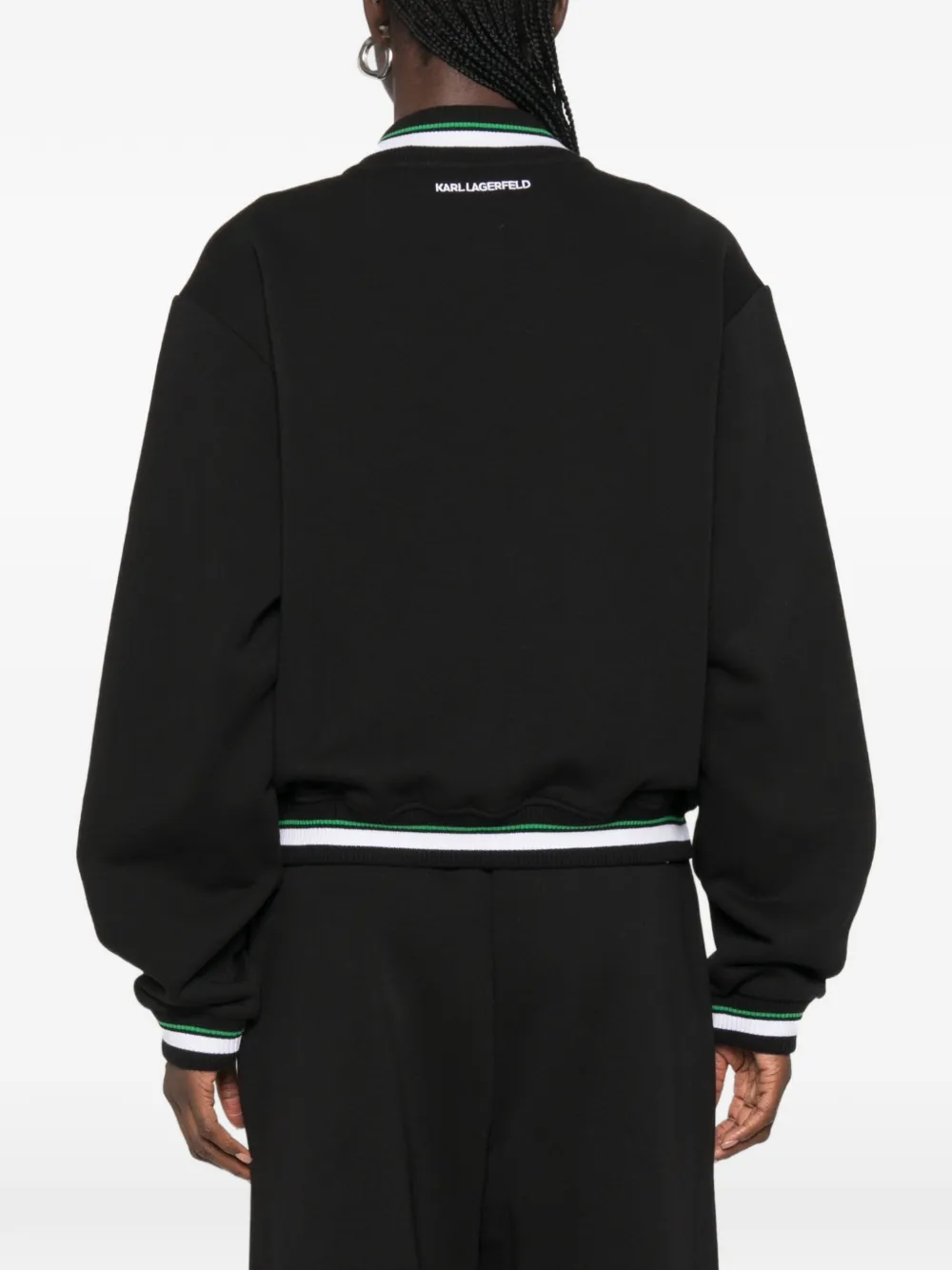 Karl Lagerfeld Bomberjack met gestreepte afwerking Zwart