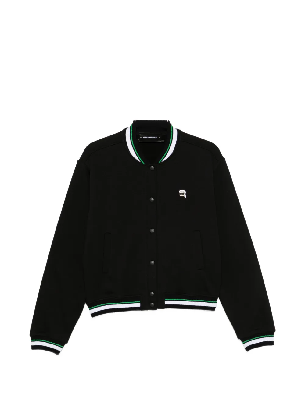 Karl Lagerfeld striped-trim bomber jacket - Nero