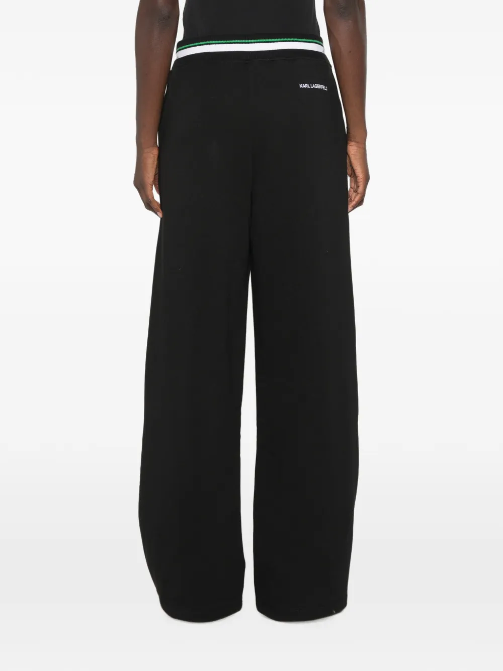 Karl Lagerfeld Ikon trainingsbroek met wijde pijpen Zwart