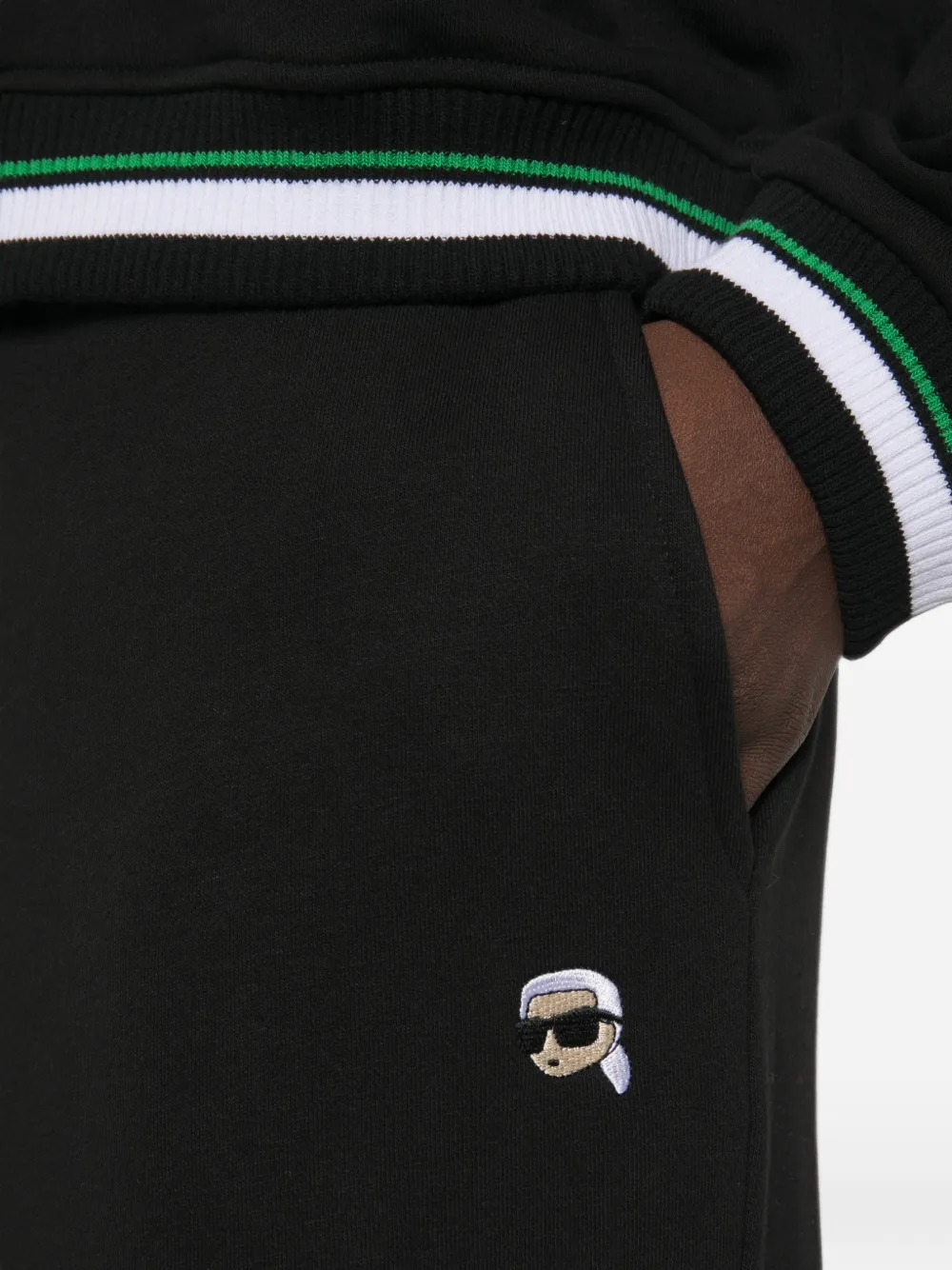Karl Lagerfeld Ikon trainingsbroek met wijde pijpen Zwart