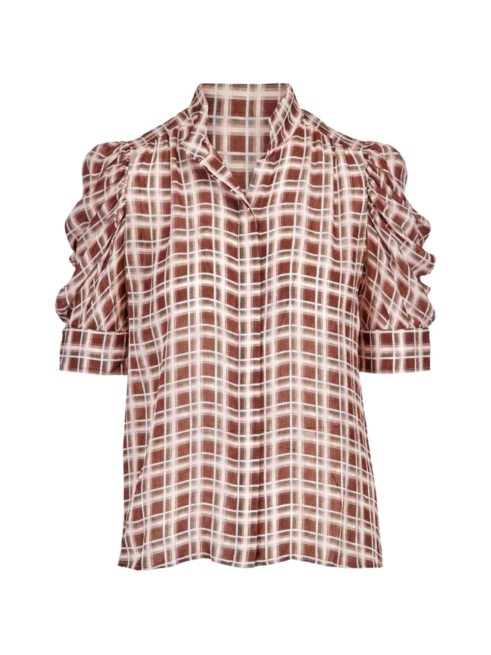 FRAME Blusa The Gillian a quadri - Marrone