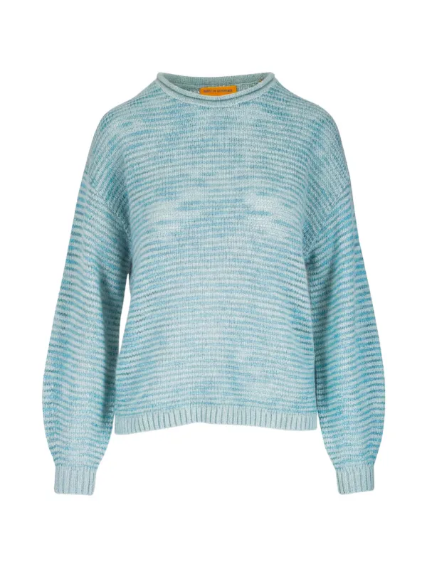 Guest In Residence Marled-knit Drop-shoulder Sweater in Blue