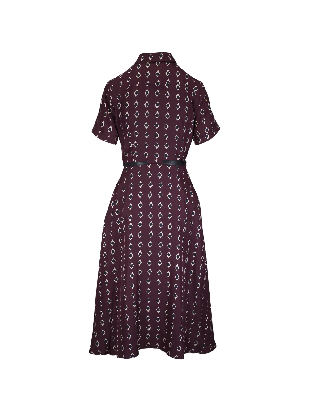 Altuzarra geometric-print belted midi dress Paars