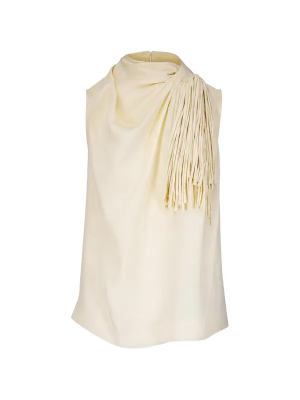 Altuzarra Alden Fringe-detail Draped Blouse in Yellow
