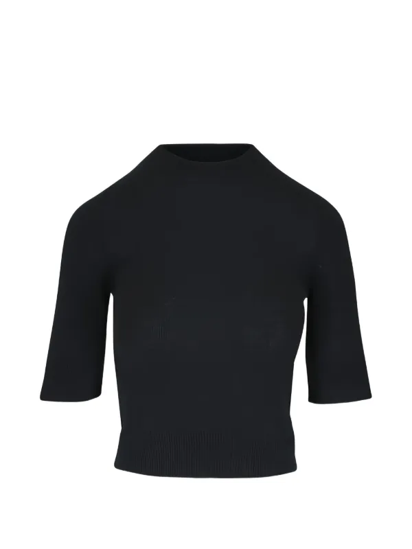 Le Kasha Chypre Short-sleeve Sweater in Black
