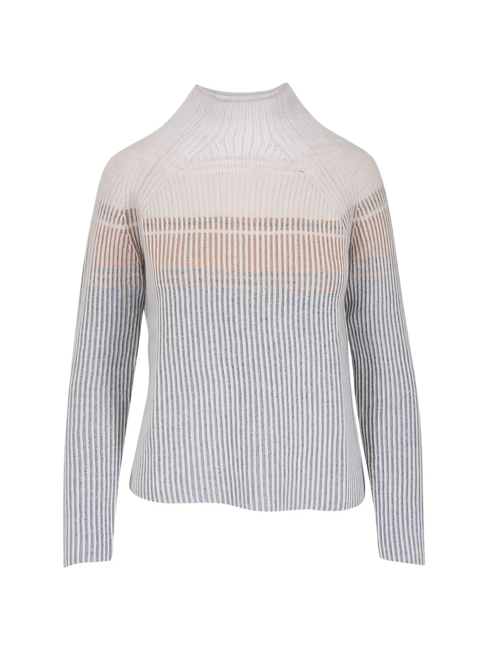 Kinross Cashmere striped ribbed-knit sweater - Grau