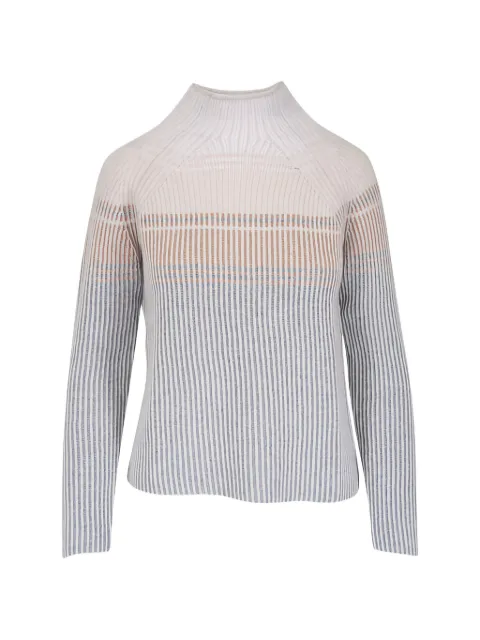 Kinross Cashmere striped ribbed-knit sweater