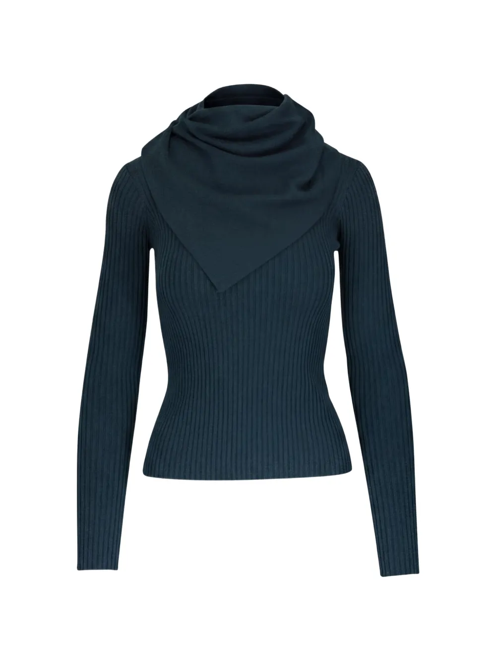 ZIMMERMANN ribbed-knit cowl-neck sweater - Blau