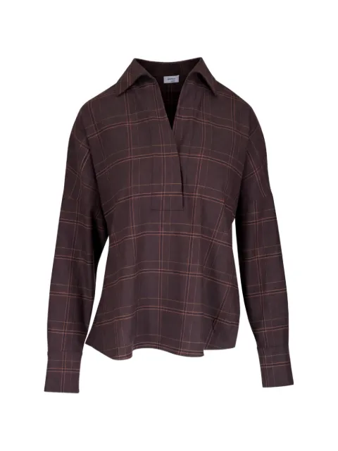 Akris Punto check-pattern V-neck blouse