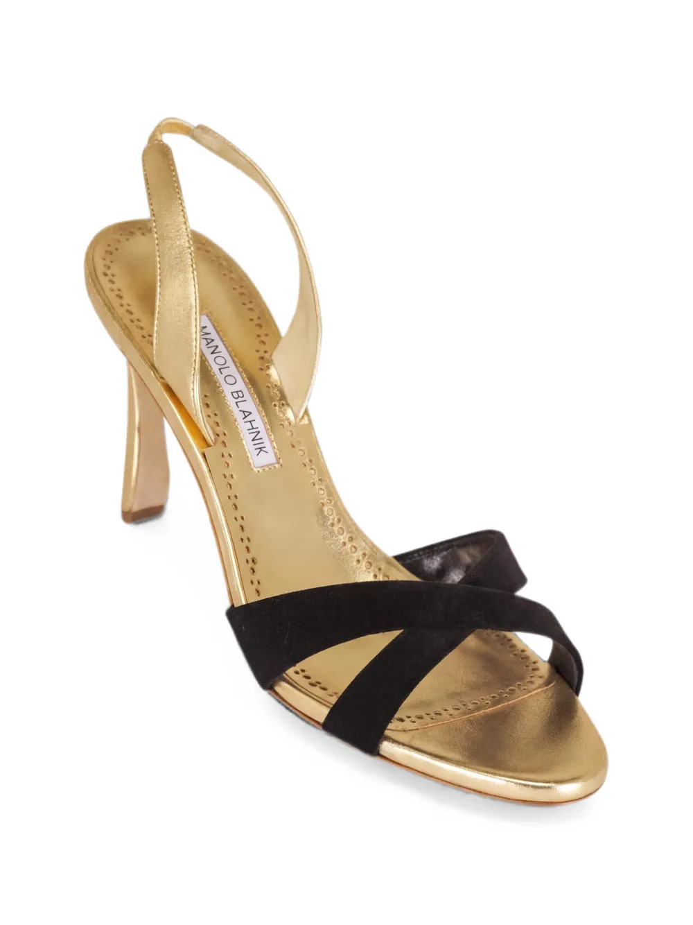 Manolo Blahnik Callydra sandalen met gekruist bandje Goud