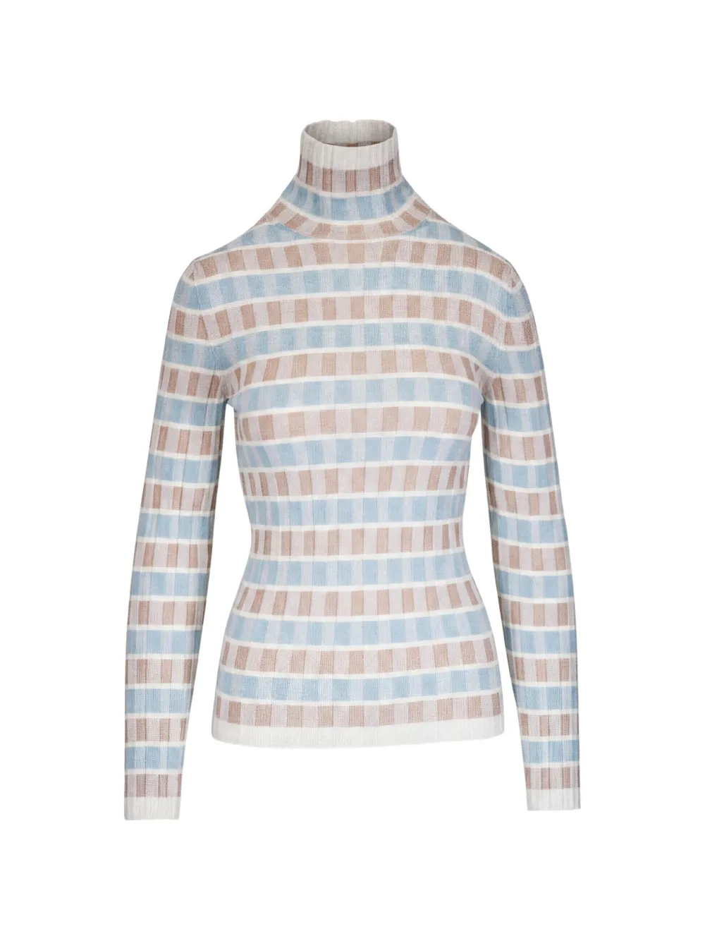 Akris Punto check-pattern roll-neck sweater - Nude